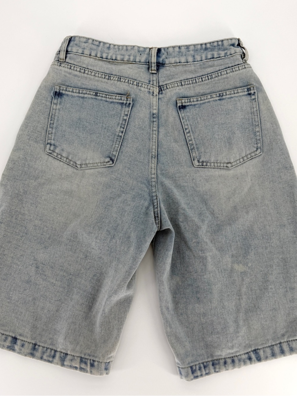 Reserved Supply Long Jorts Light Wash 7 Y2K 90s Grunge Alt Skater Denim Shorts - Picture 2 of 8